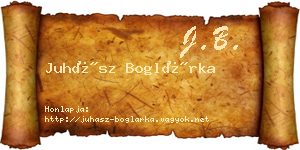 Juhász Boglárka névjegykártya